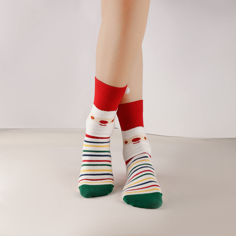Women's Combed Cotton Santa Claus Crew Socks