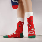 Women's Combed Cotton Merry Christmas Jacquard Crew Socks