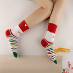 Women's Combed Cotton Santa Claus Crew Socks