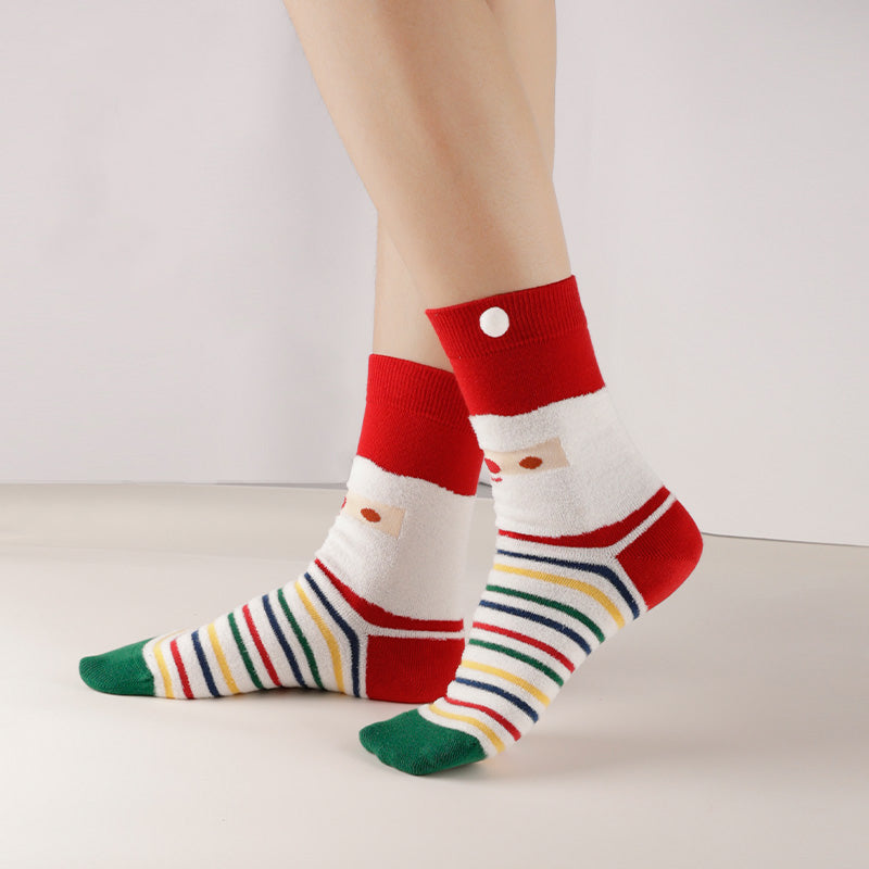 Women's Combed Cotton Santa Claus Crew Socks