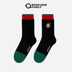 Women's Combed Cotton Christmas Embroidered Crew Socks