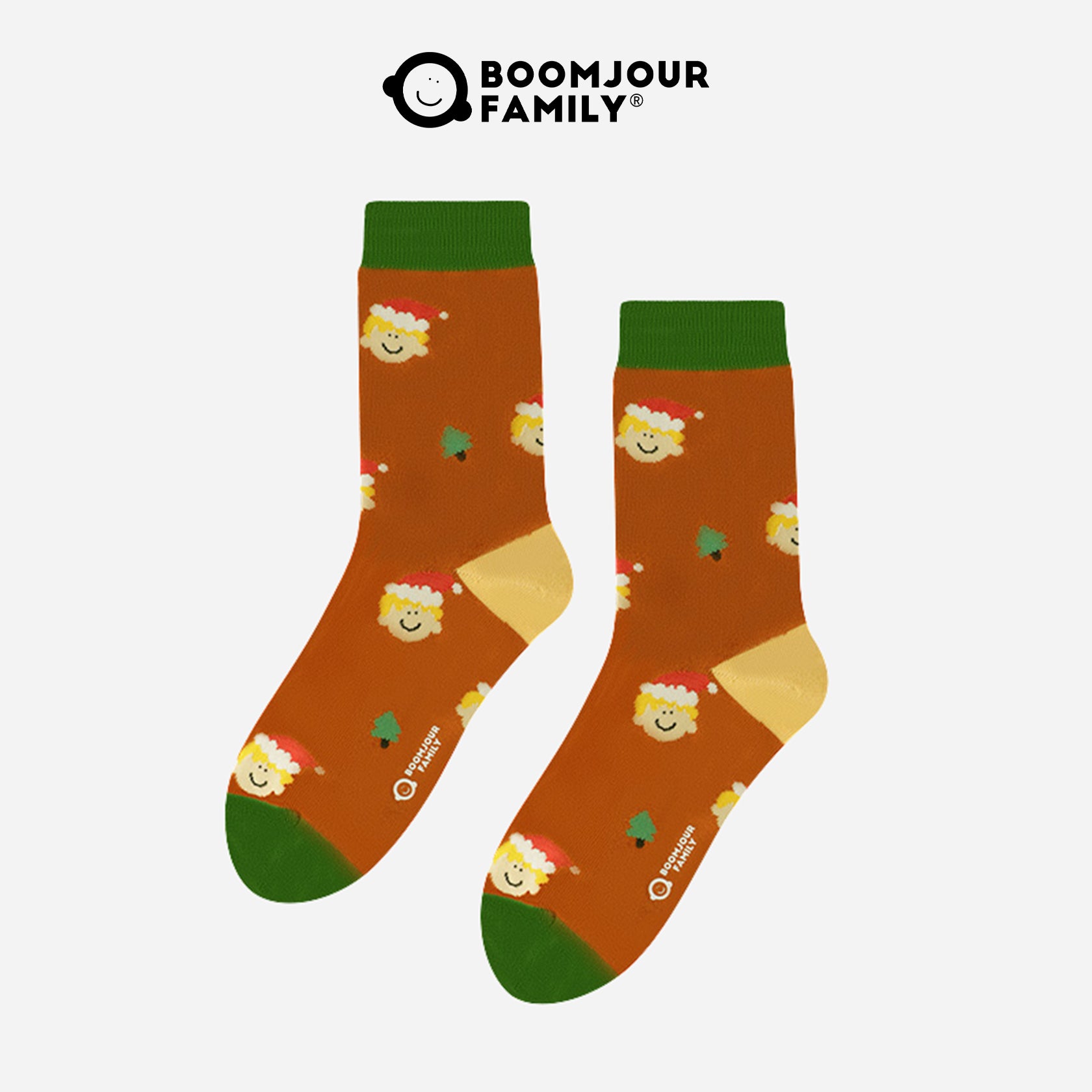 Men's Combed Cotton Christmas Crew Socks